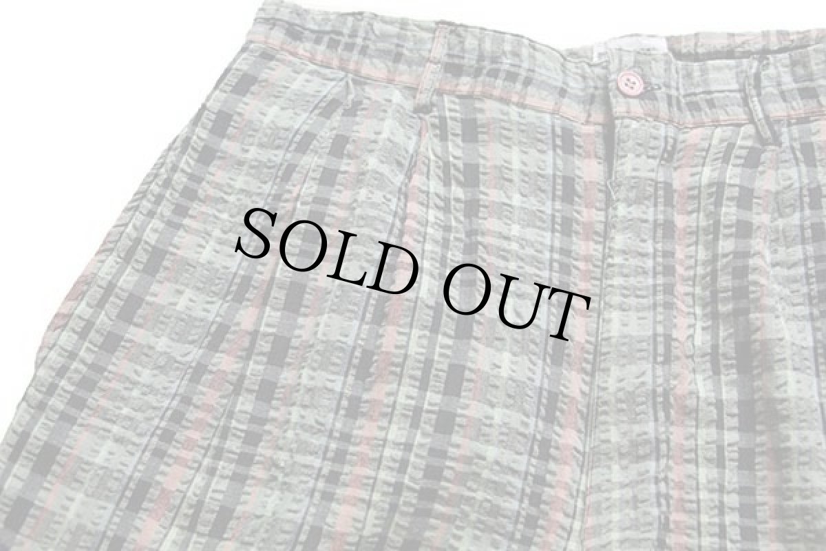 画像3: 90s COSI L'UOMO チェック ツータック コットン シアサッカー ショートパンツ 31★ショーツ (3)