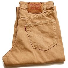 画像1: 00s USA製 Levi'sリーバイス 550 カラーデニムパンツ 後染め カーキ w32 L30 (1)