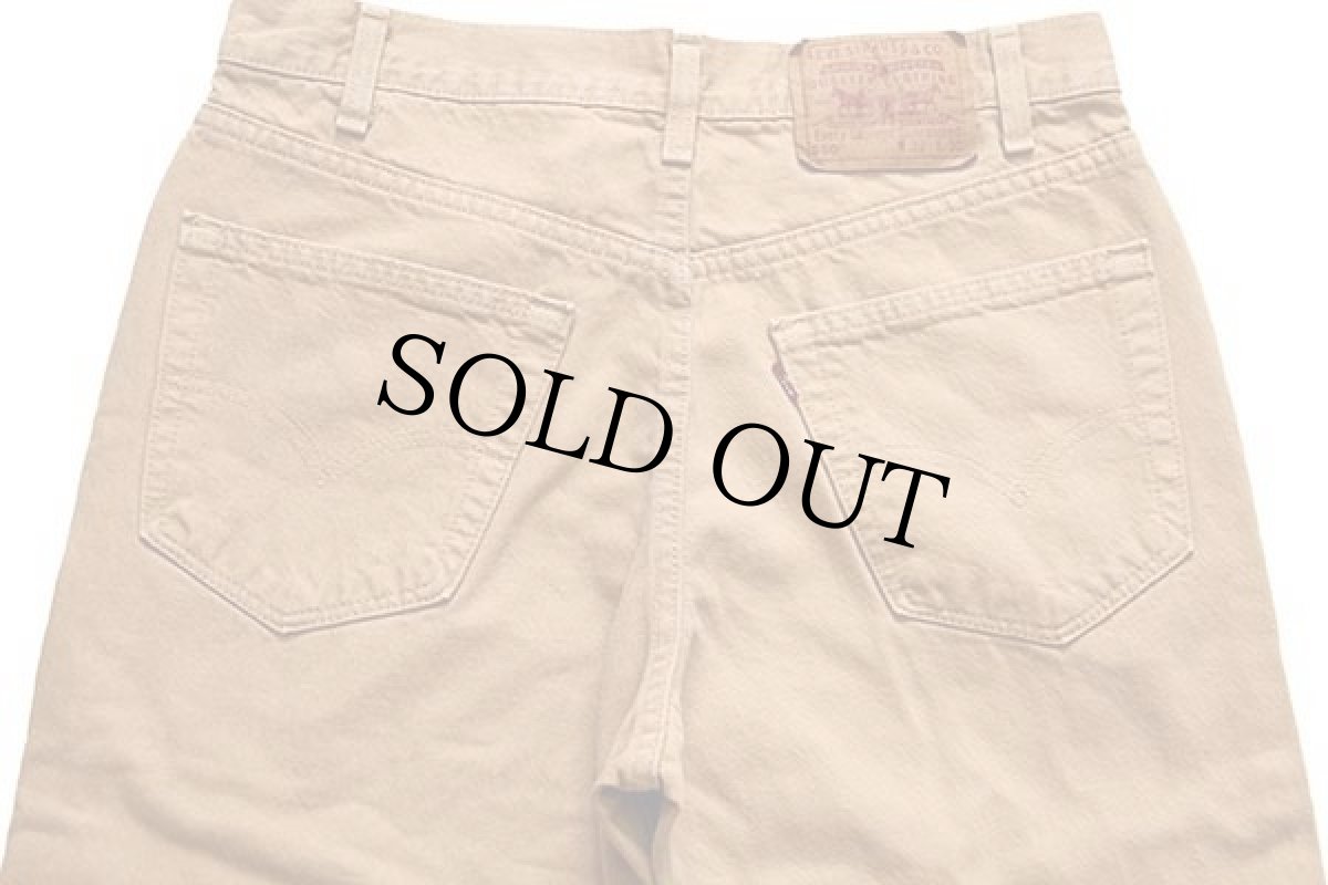 画像5: 00s USA製 Levi'sリーバイス 550 カラーデニムパンツ 後染め カーキ w32 L30 (5)