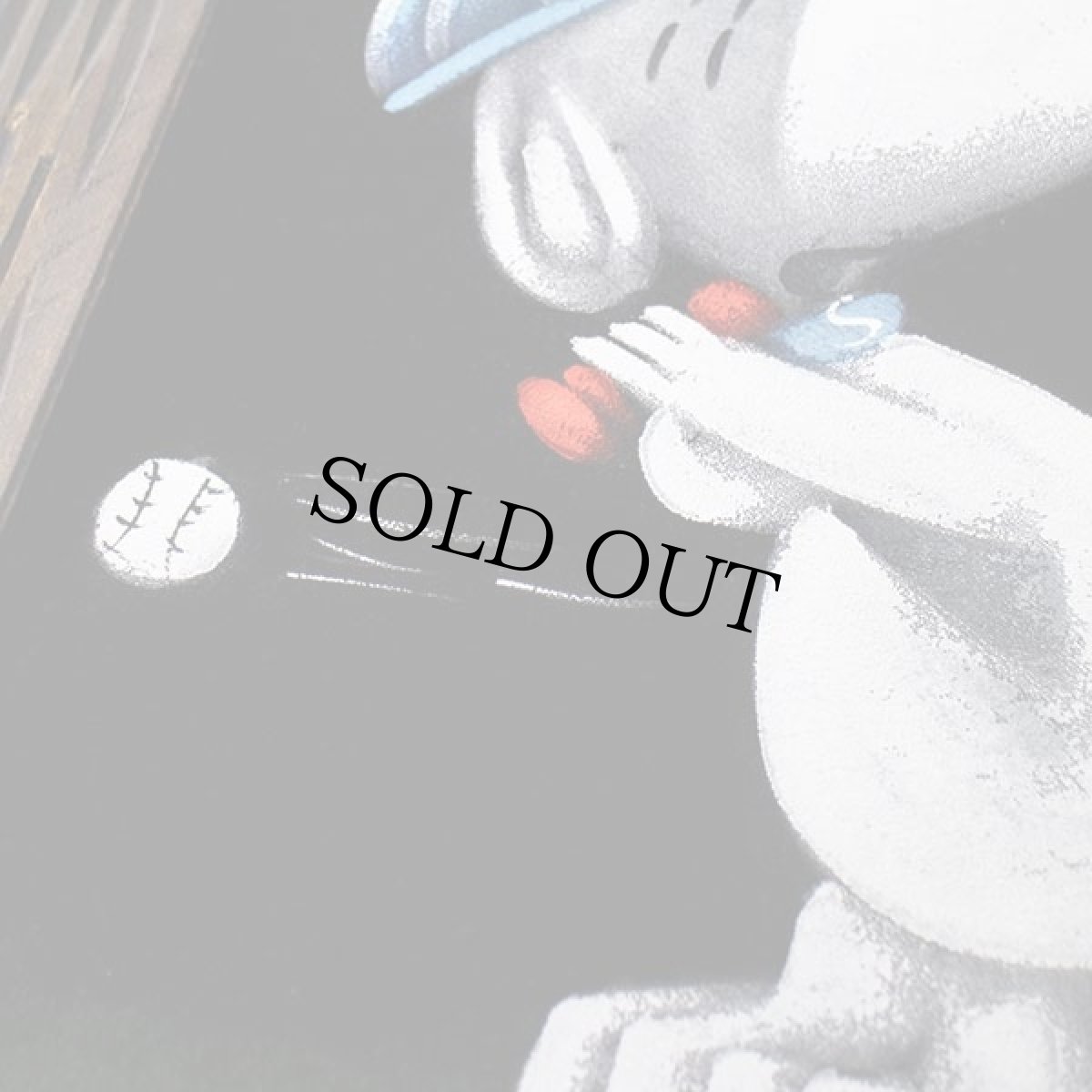 画像3: 70s スヌーピー STRIKE!! ベルベット ハンドペイント アート ウッドフレーム入り (3)