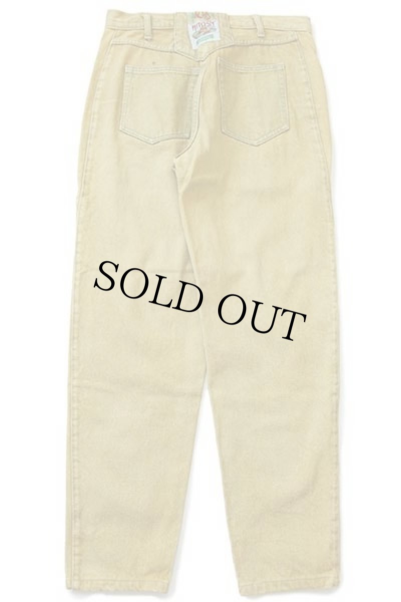 画像3: 90s KITOSH テーパード カラーデニムパンツ 後染め イエロー 33 (3)