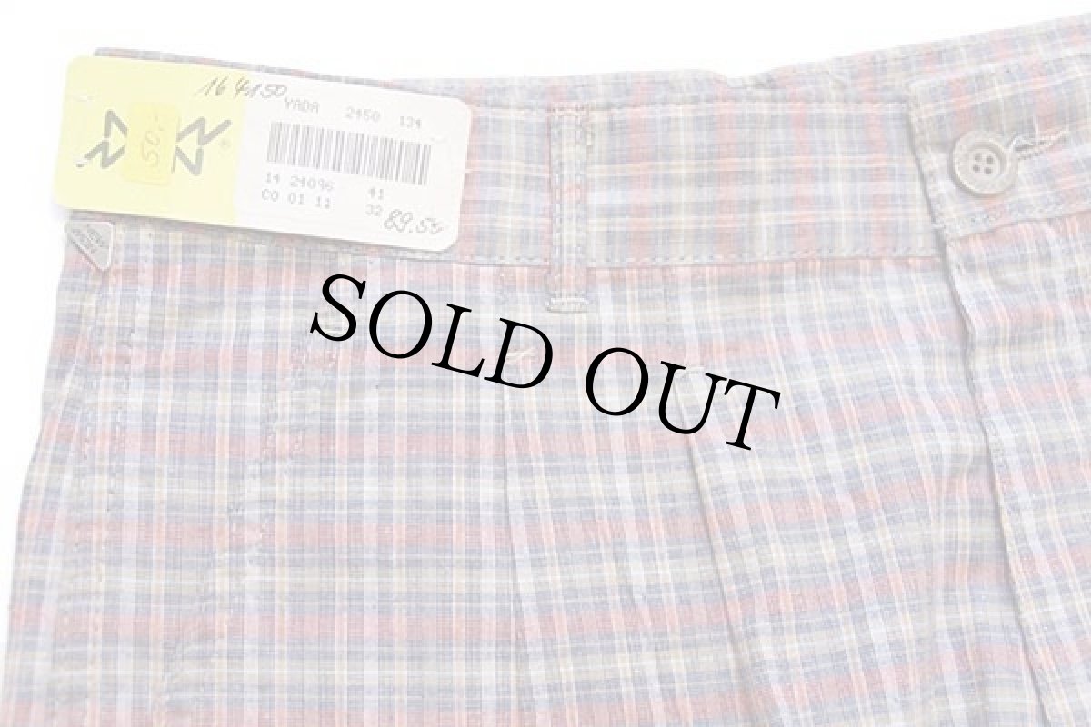 画像3: デッドストック★フランス製 new man ツータック チェック コットン ショートパンツ 32★ショーツ (3)