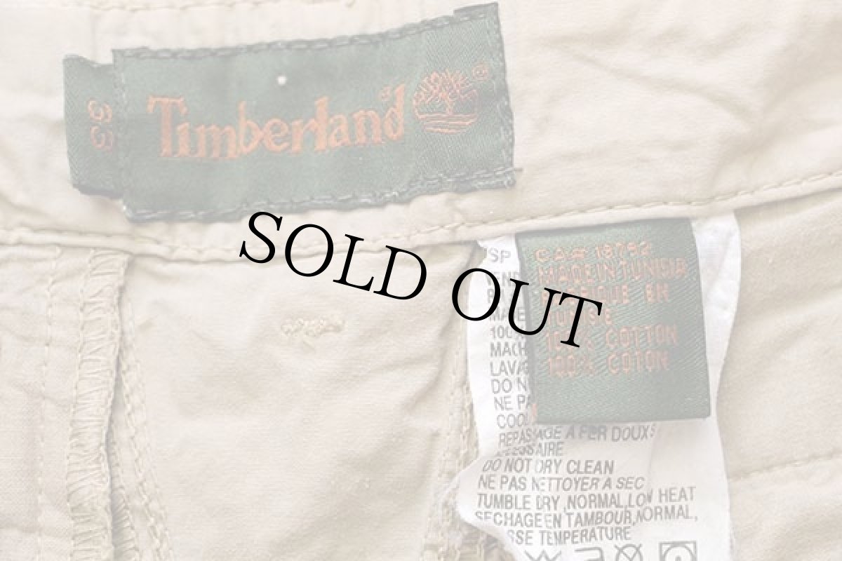 画像5: 00s Timberlandティンバーランド コットンポプリン カーゴ ショートパンツ カーキ 33★ショーツ (5)