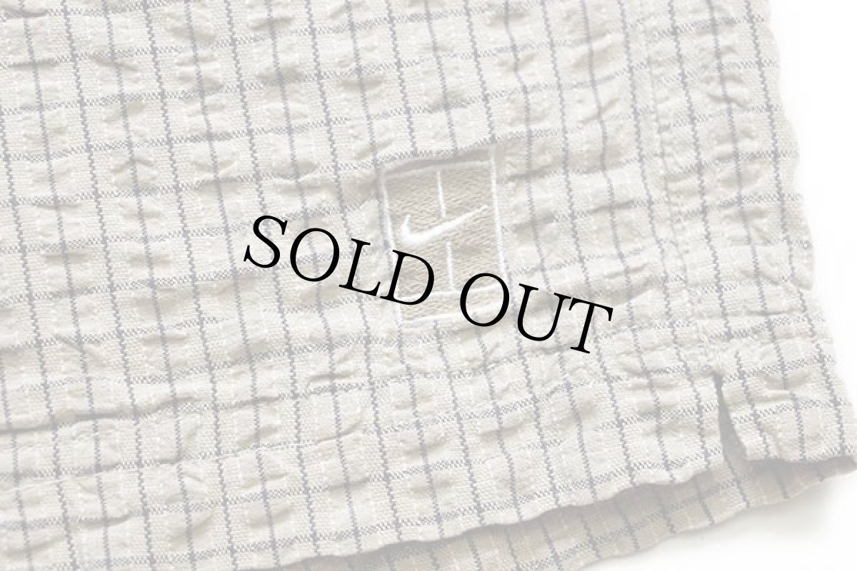 画像4: 00s NIKEナイキ チェック コットン シアサッカー ショートパンツ ベージュ L★ショーツ (4)