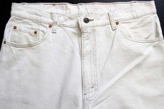 画像4: 90s USA製 Levi'sリーバイス 550 カラーデニムパンツ 生成り w36 L32 (4)