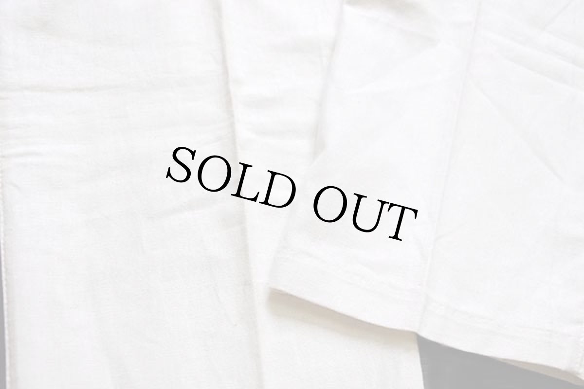 画像9: デッドストック★90s マルタ製 Wranglerラングラー ツータック スラックス コットン×リネンパンツ 生成り 34-36★ユーロ (9)