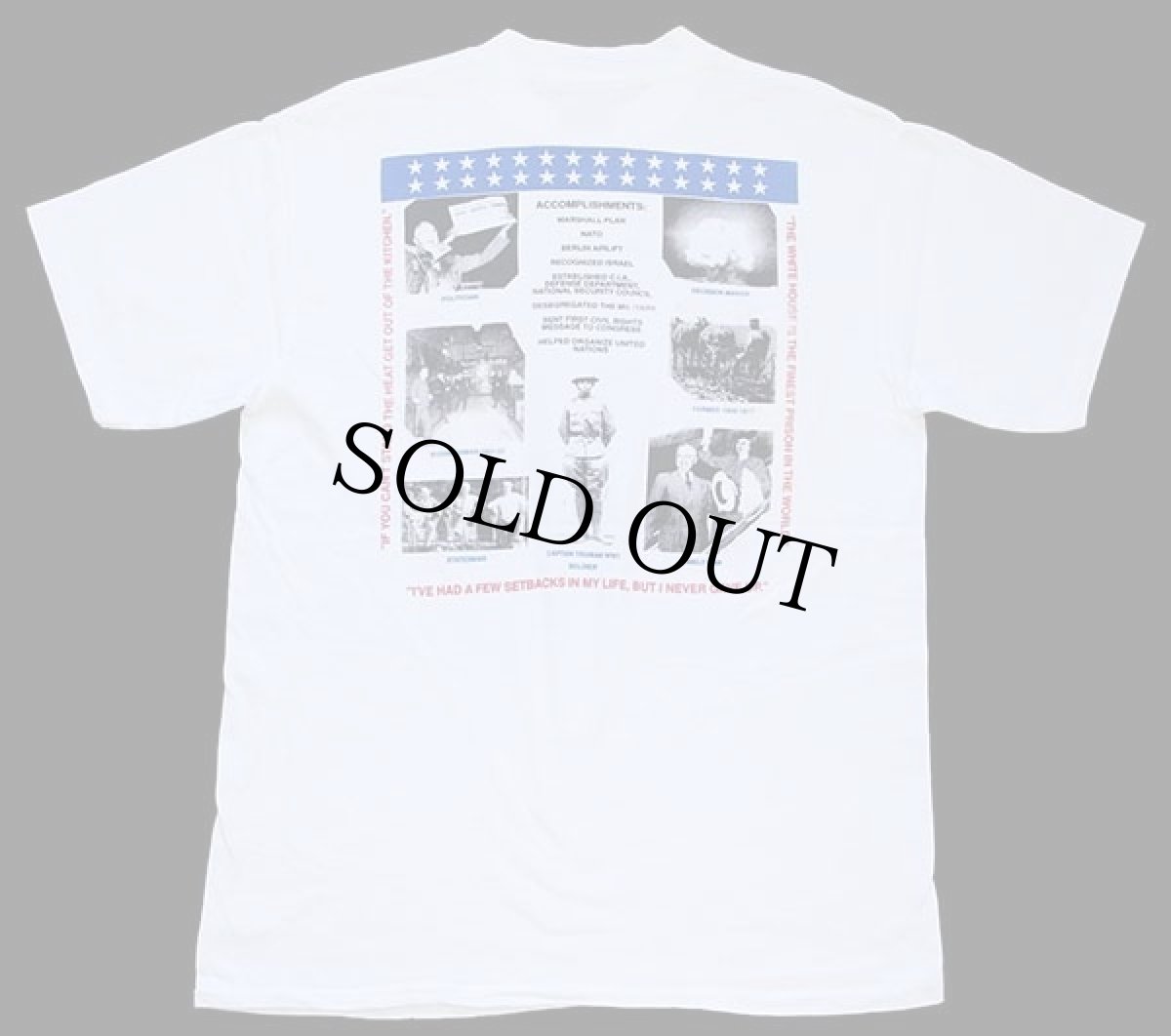 画像3: 90s The Buck Stops Here Harry S.Truman 大統領 両面プリント コットンTシャツ 白 L (3)