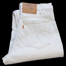 画像1: 90s USA製 Levi'sリーバイス 550 カラーデニムパンツ 生成り w30 L30 (1)