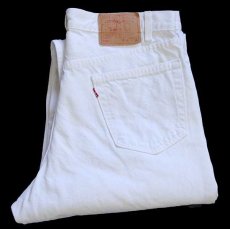 画像1: 00s USA製 Levi'sリーバイス 550 ホワイト デニムパンツ w36 L34 (1)