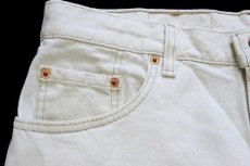 画像8: 90s USA製 Levi'sリーバイス 550 カラーデニムパンツ 生成り w36 L32 (8)