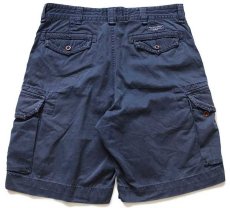 画像2: ポロ ラルフローレン USED加工 コットン カーゴ ショートパンツ 紺 34★ショーツ (2)
