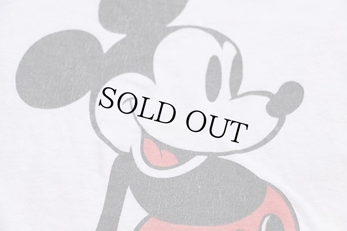 画像4: 80s USA製 Disneyディズニー ミッキー マウス コットン リンガーTシャツ 白×ナス紺 M (4)