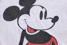 画像4: 80s USA製 Disneyディズニー ミッキー マウス コットン リンガーTシャツ 白×ナス紺 M (4)