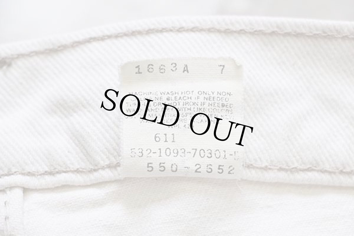 画像7: 90s USA製 Levi'sリーバイス 550 カラーデニムパンツ 生成り w36 L32 (7)