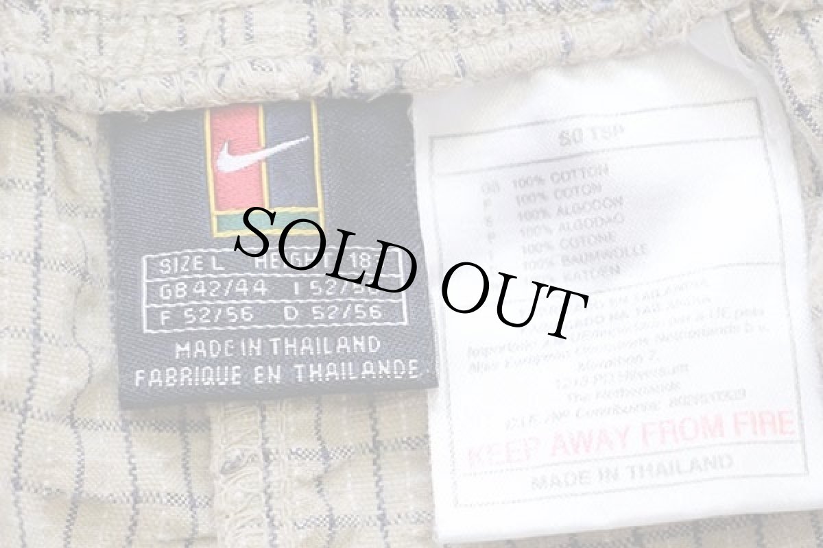 画像3: 00s NIKEナイキ チェック コットン シアサッカー ショートパンツ ベージュ L★ショーツ (3)