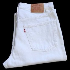 画像1: 00s USA製 Levi'sリーバイス 550 ホワイト デニムパンツ w38 L30 (1)