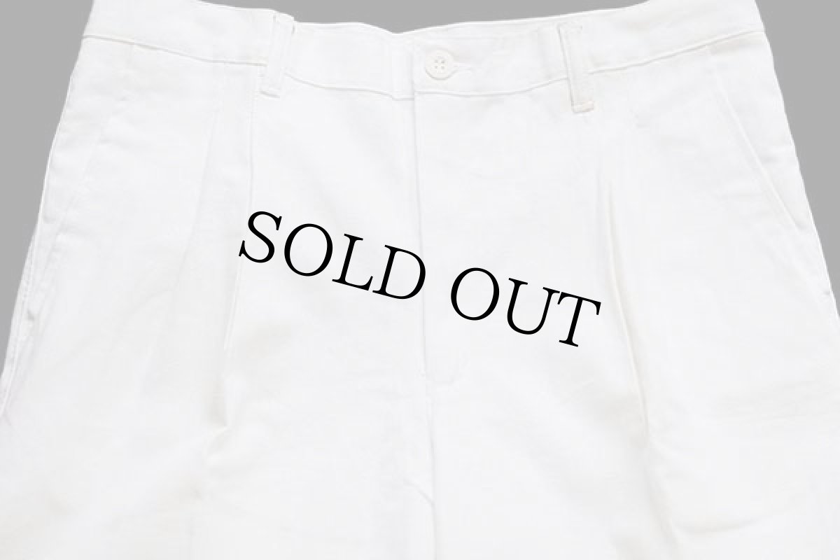 画像4: デッドストック★90s マルタ製 Wranglerラングラー ツータック スラックス コットン×リネンパンツ 生成り 34-36★ユーロ (4)