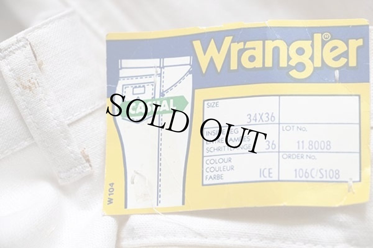 画像6: デッドストック★90s マルタ製 Wranglerラングラー ツータック スラックス コットン×リネンパンツ 生成り 34-36★ユーロ (6)