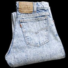 画像1: 90s USA製 Levi'sリーバイス 550 ケミカルウォッシュ デニムパンツ w30 L30★198 アシッド (1)