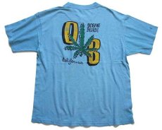画像2: 70s OCEAN BEACH California ガンジャ コットン ポケットTシャツ ボロ 水色 XL (2)