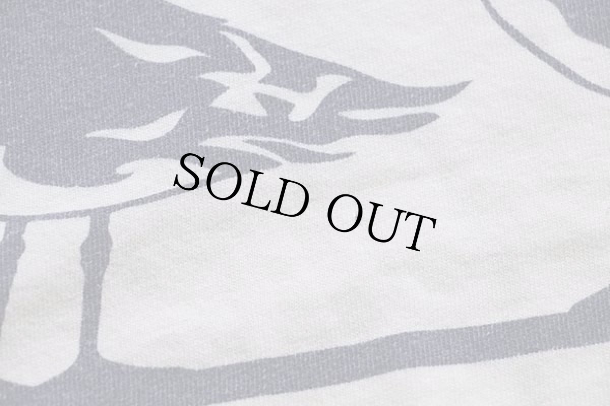 画像5: 90s USA製 MICHIGAN RAGミシガンラグ カモメ柄 両面 染み込みプリント コットンTシャツ ボロ 生成り★特大 (5)