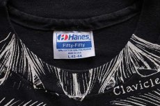 画像4: 80s USA製 Hanes Leslie Arwin 人体 筋肉 スケルトン 両面プリント コットンTシャツ 黒 L (4)