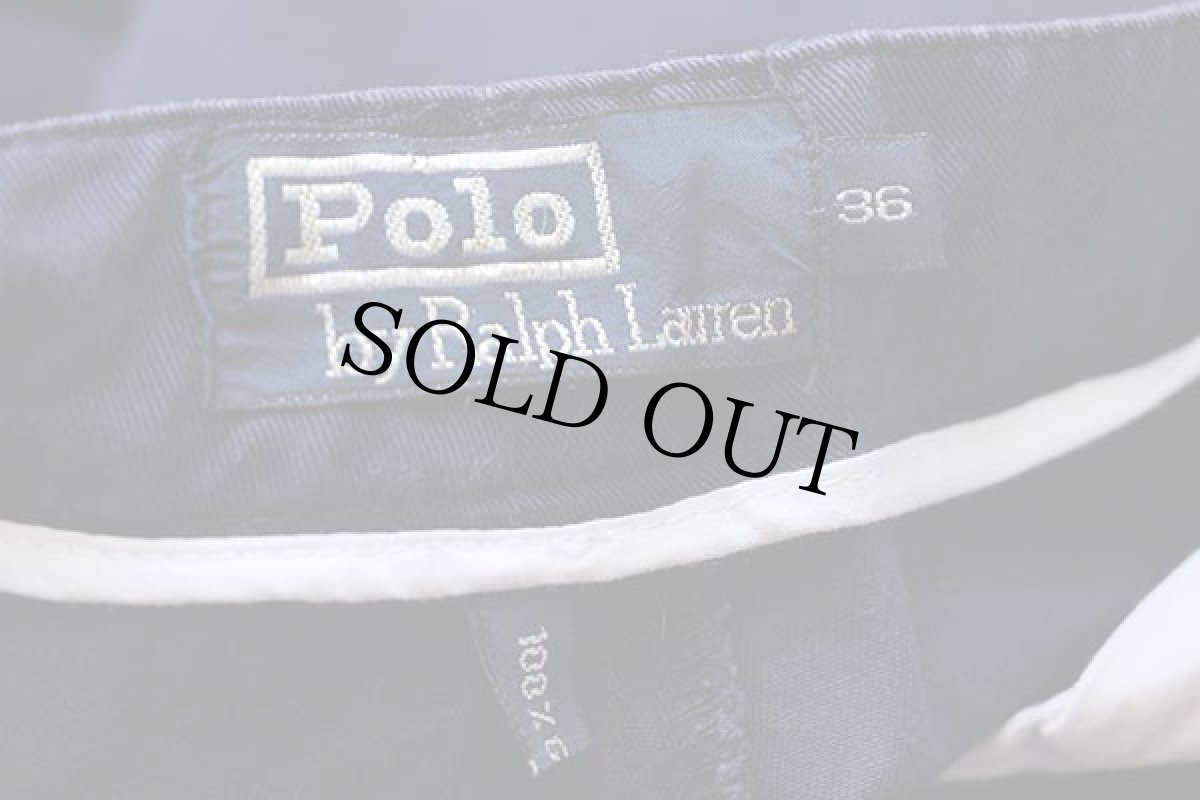 画像6: 90s ポロ ラルフローレン ツータック コットン チノパン ナス紺 w36★102 (6)