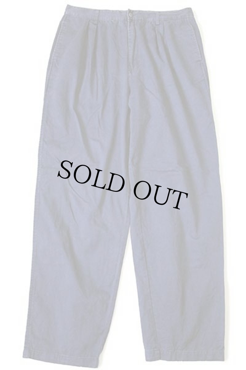 画像2: 90s ポロ ラルフローレン ツータック コットン チノパン ナス紺 w36★102 (2)