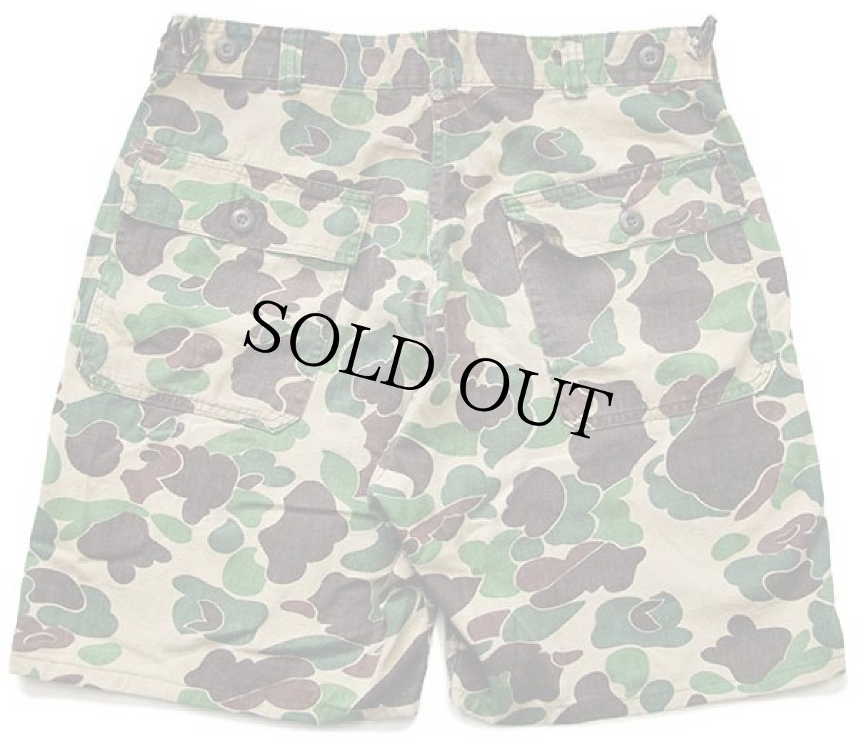 画像2: 70s RANGER ダックハンターカモ ベイカータイプ コットン ショートパンツ カスタム w34★ショーツ (2)