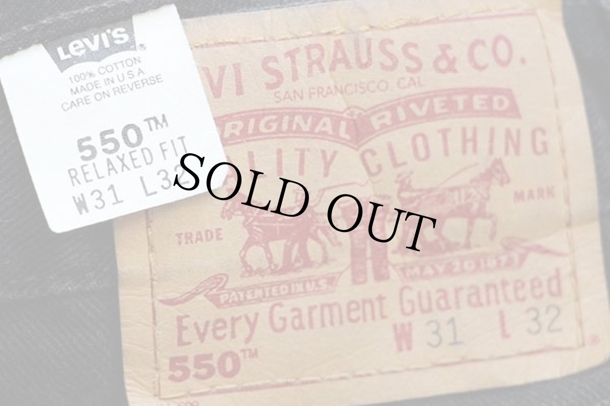 画像6: 00s USA製 Levi'sリーバイス 550 ブラック デニムパンツ w31★155 (6)