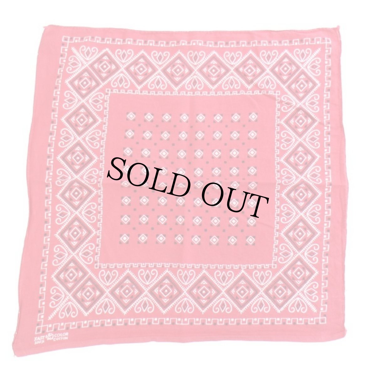 画像2: 60s ELEPHANT BRANDエレファントブランド 象マーク 上鼻 FAST COLOR コットン バンダナ 赤★63 (2)