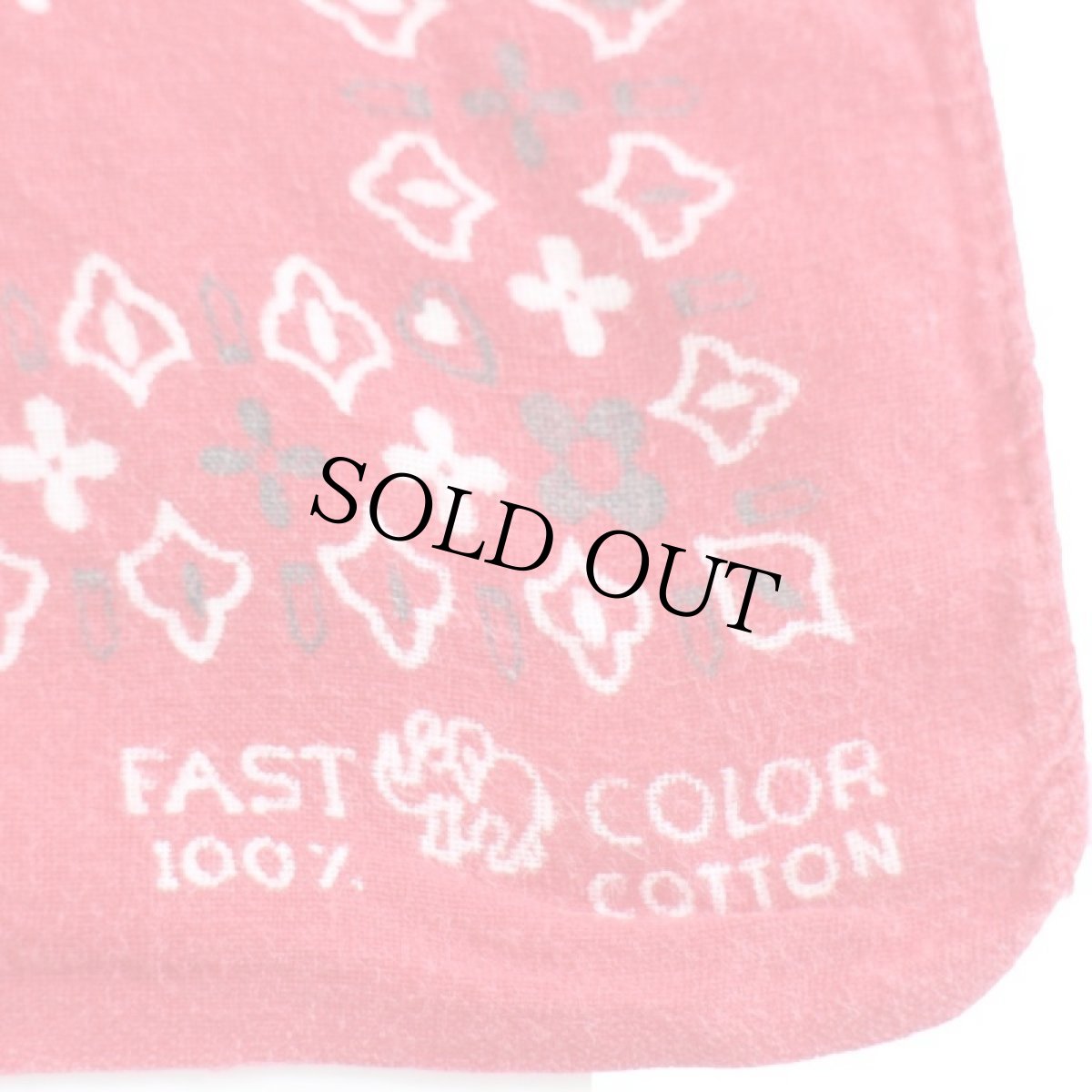 画像3: 60s ELEPHANT BRANDエレファントブランド 象マーク 上鼻 FAST COLOR コットン バンダナ 赤★65 (3)