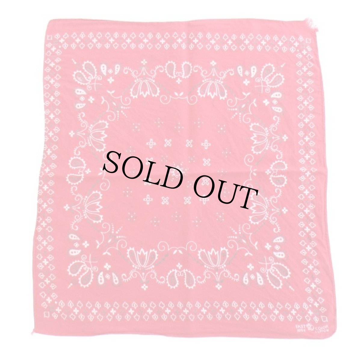 画像2: 60s ELEPHANT BRANDエレファントブランド 象マーク 上鼻 FAST COLOR コットン バンダナ 赤★65 (2)