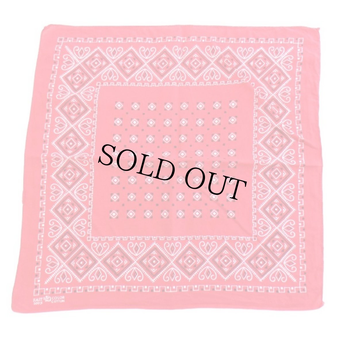 画像2: 60s ELEPHANT BRANDエレファントブランド 象マーク 上鼻 FAST COLOR コットン バンダナ 赤★62 (2)