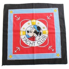 画像2: 80s USA製 Disneyディズニー ミッキー マウス YACHT CLUB バンダナ (2)