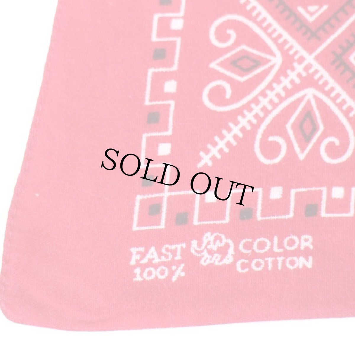 画像3: 60s ELEPHANT BRANDエレファントブランド 象マーク 上鼻 FAST COLOR コットン バンダナ 赤★62 (3)