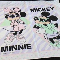 画像1: 80s USA製 Disneyディズニー MICKEYミッキー MINNIEミニー マウス バンダナ (1)