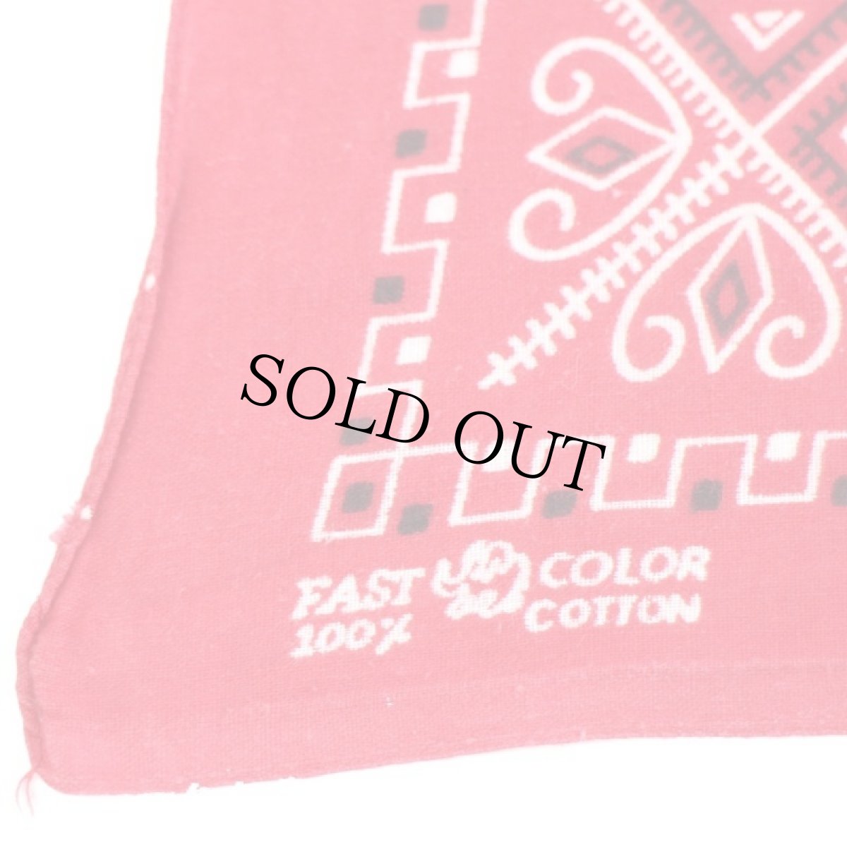 画像3: 60s ELEPHANT BRANDエレファントブランド 象マーク 上鼻 FAST COLOR コットン バンダナ 赤★63 (3)