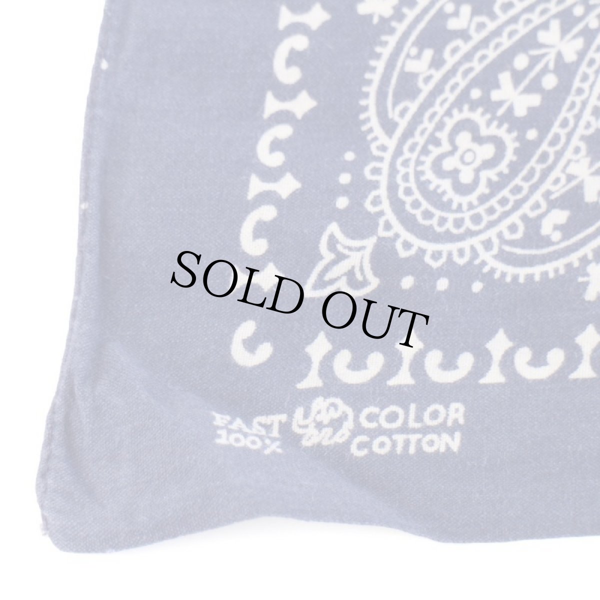 画像3: 60s ELEPHANT BRANDエレファントブランド 象マーク 上鼻 FAST COLOR ペイズリー柄 コットン バンダナ 紺★21 (3)