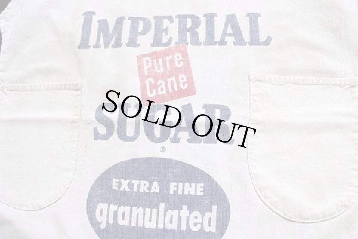 画像4: ビンテージ IMPERIAL SUGAR キャンバス エプロン 白 (4)