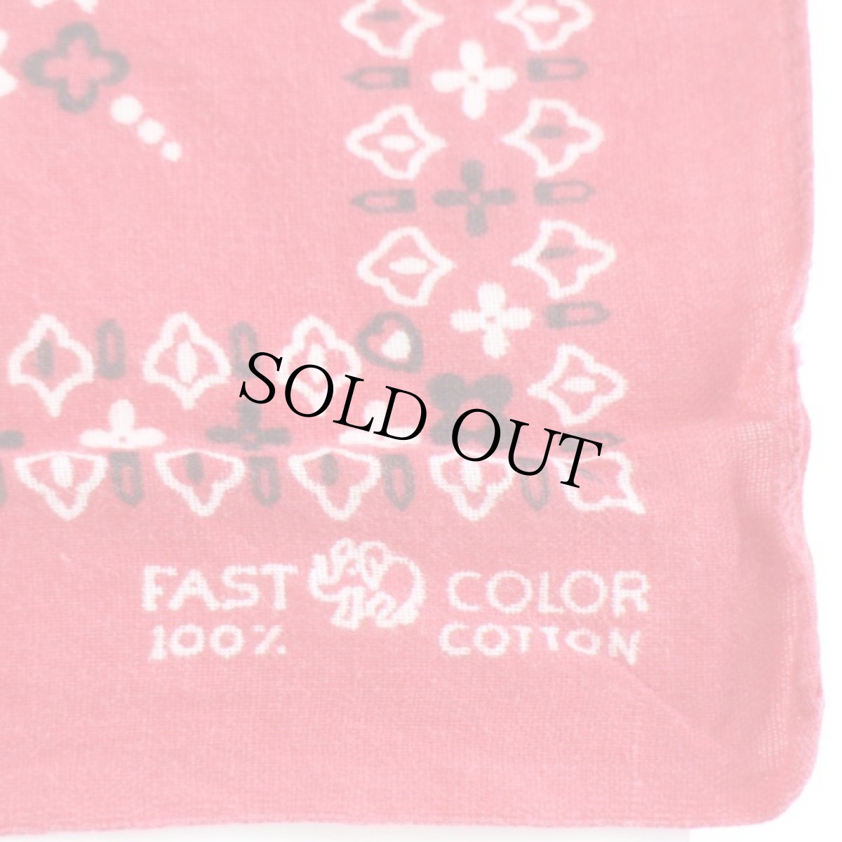 画像3: 60s ELEPHANT BRANDエレファントブランド 象マーク 上鼻 FAST COLOR コットン バンダナ 赤★68 (3)