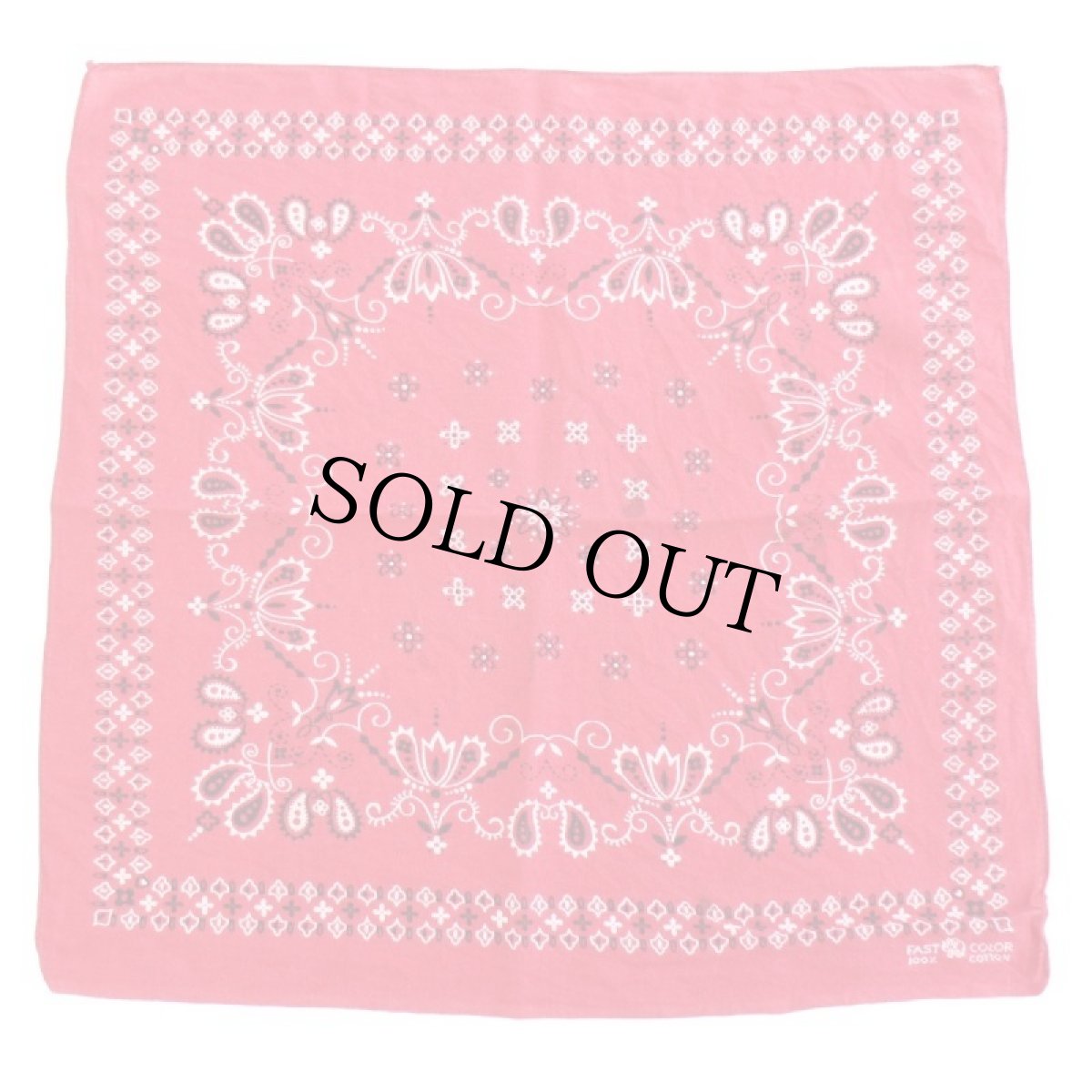 画像2: 60s ELEPHANT BRANDエレファントブランド 象マーク 上鼻 FAST COLOR コットン バンダナ 赤★68 (2)