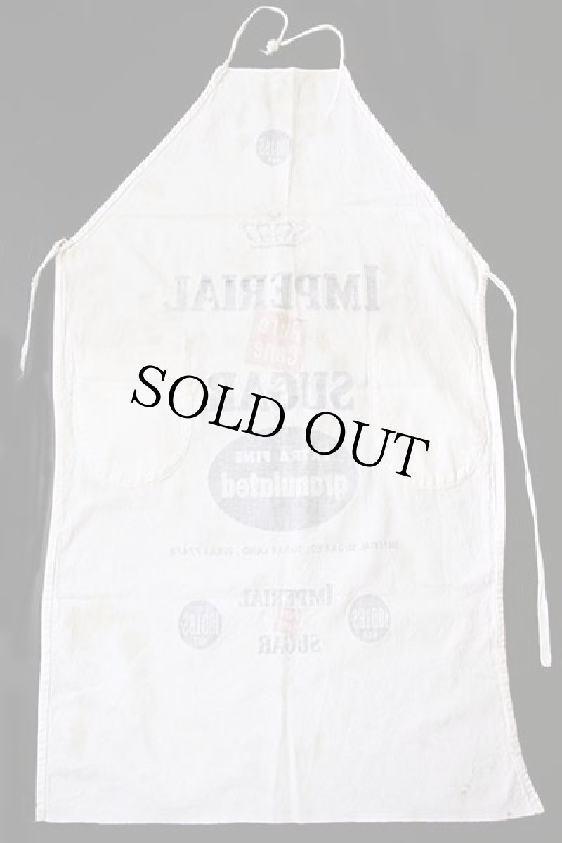 画像3: ビンテージ IMPERIAL SUGAR キャンバス エプロン 白 (3)