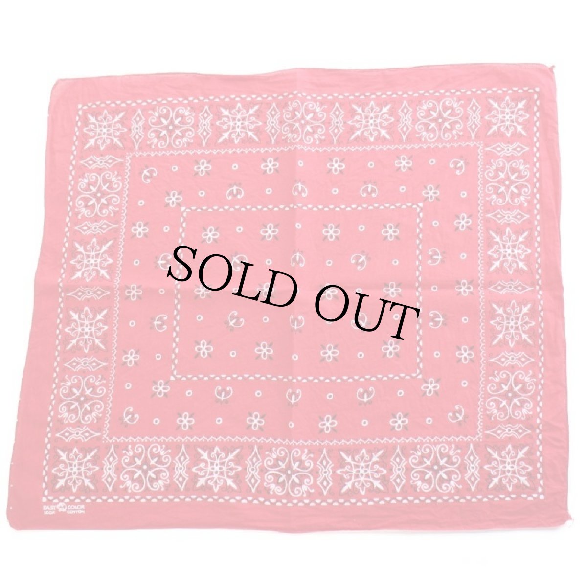 画像2: 60s ELEPHANT BRANDエレファントブランド 象マーク 上鼻 FAST COLOR コットン バンダナ 赤★59 (2)