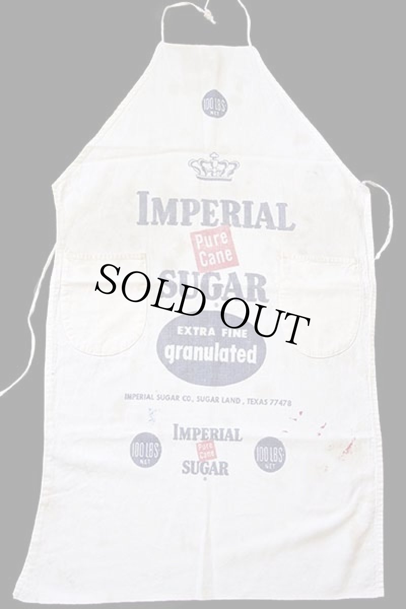 画像2: ビンテージ IMPERIAL SUGAR キャンバス エプロン 白 (2)