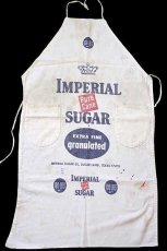 画像2: ビンテージ IMPERIAL SUGAR キャンバス エプロン 白 (2)