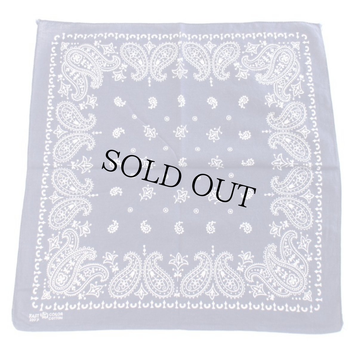 画像2: 60s ELEPHANT BRANDエレファントブランド 象マーク 上鼻 FAST COLOR ペイズリー柄 コットン バンダナ 紺★24 (2)