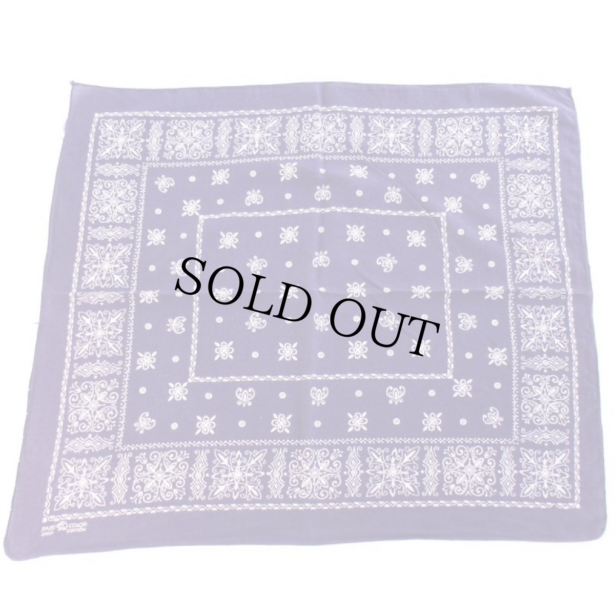 画像2: 60s ELEPHANT BRANDエレファントブランド 象マーク 上鼻 FAST COLOR コットン バンダナ ナス紺★30 (2)