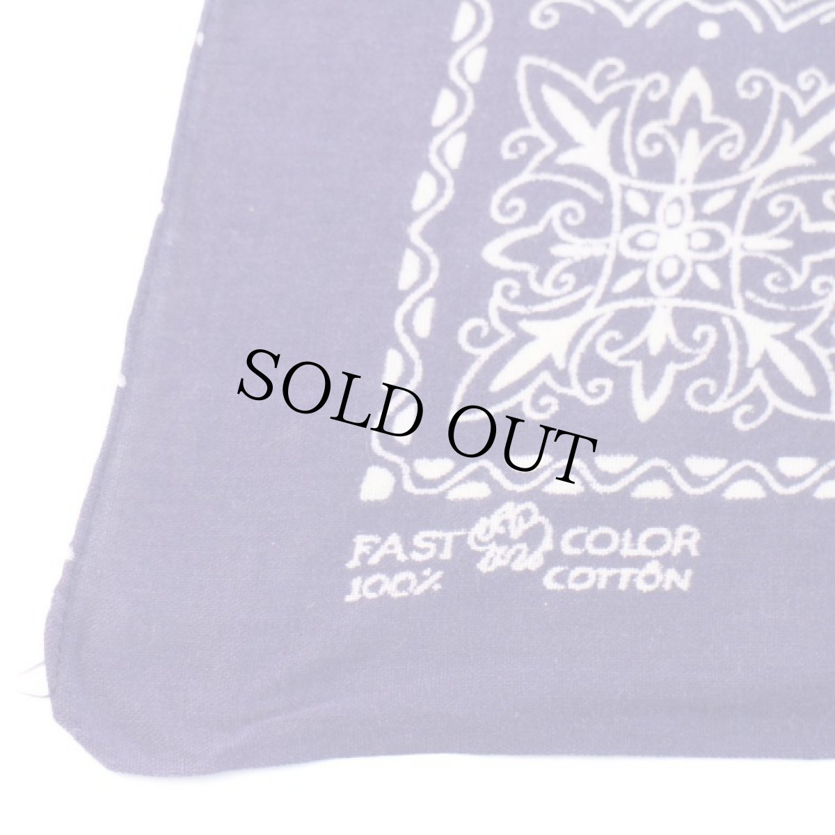 画像3: 60s ELEPHANT BRANDエレファントブランド 象マーク 上鼻 FAST COLOR コットン バンダナ ナス紺★30 (3)