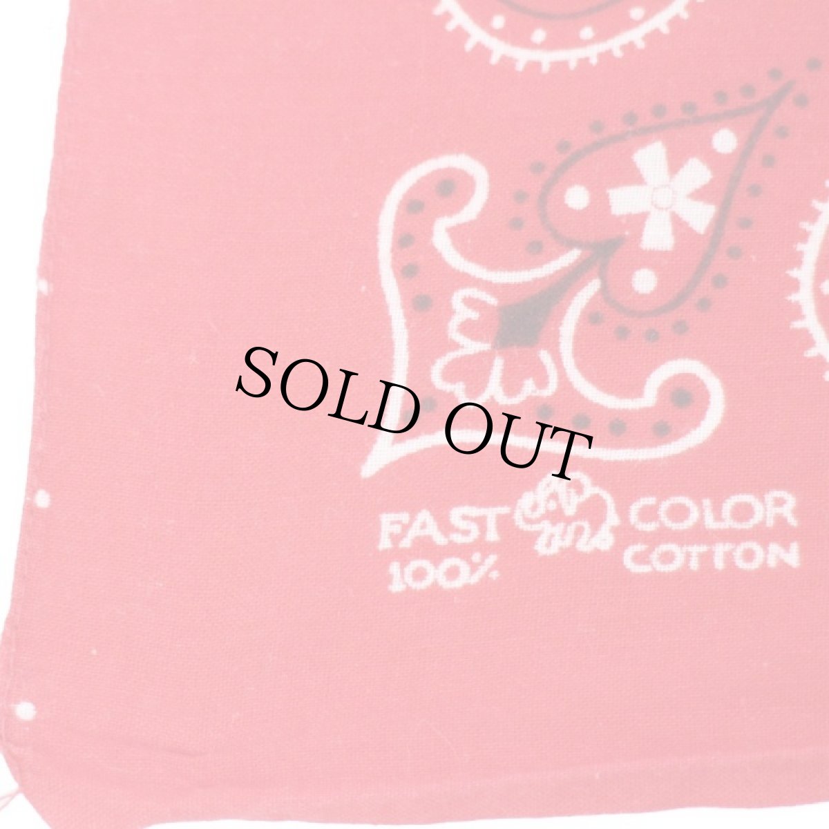 画像3: 60s ELEPHANT BRANDエレファントブランド 象マーク 上鼻 FAST COLOR ペイズリー×花柄 コットン バンダナ 赤★47 (3)